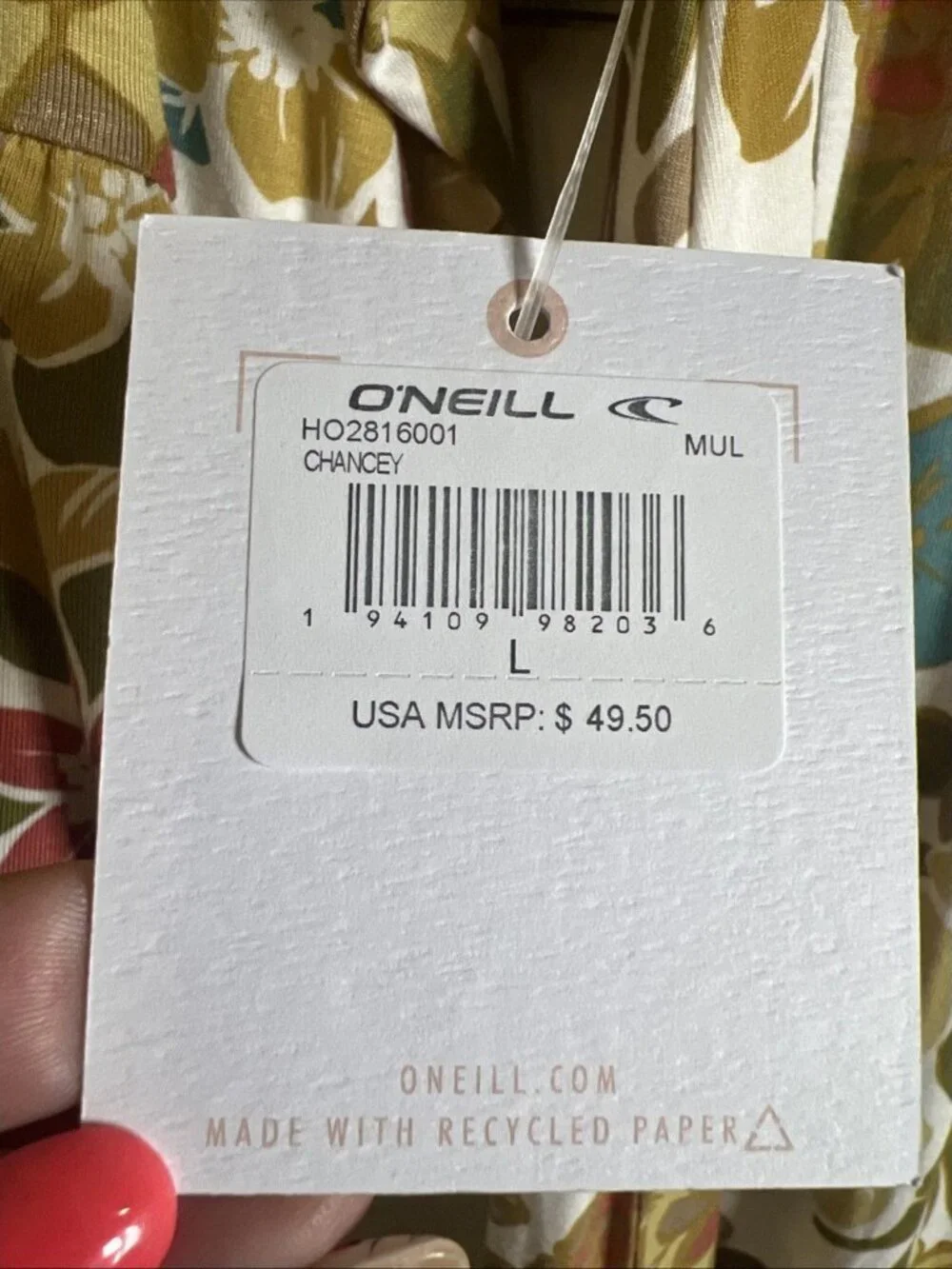 O’NEILL Girl’s Chancy Dress Size Medium Empire Waist Orange Yellow Boho Spring